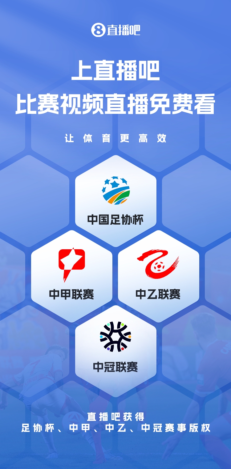  官宣！直播吧獲足協(xié)杯、中甲、中乙、中冠賽事版權(quán)，免費視頻直播