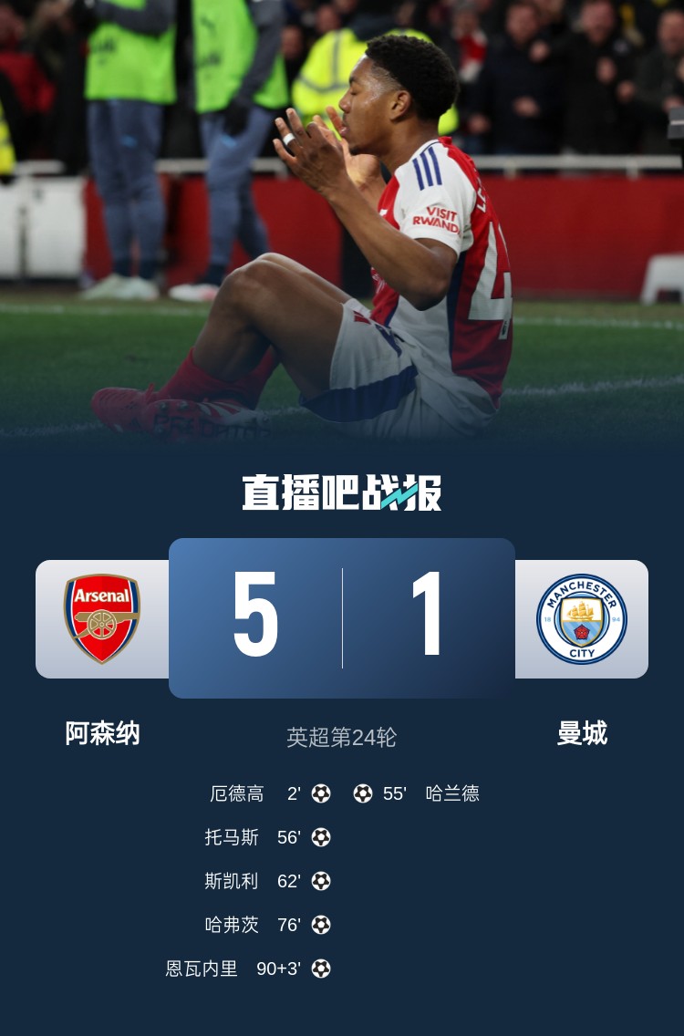  硬氣槍手無(wú)畏強(qiáng)敵！阿森納本賽季5-1碾壓曼城，3-0完勝皇馬